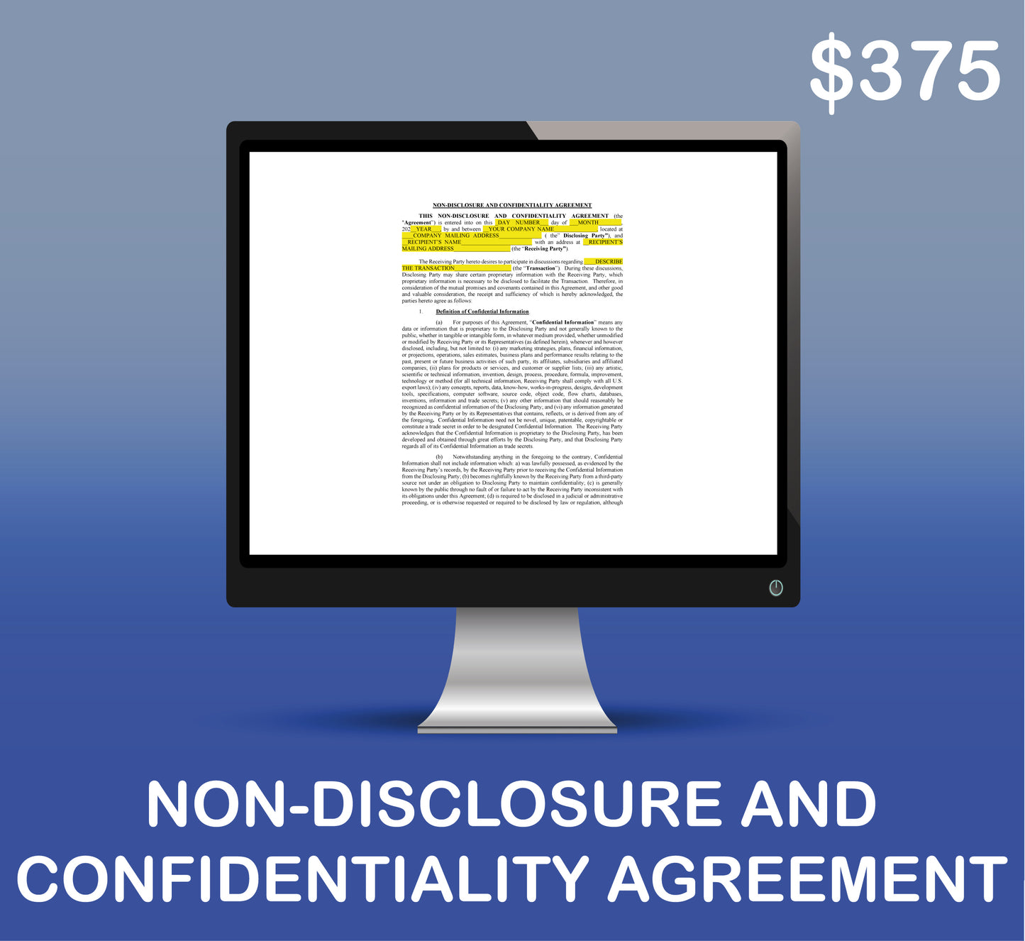 Non-Disclosure and Confidentiality Agreement